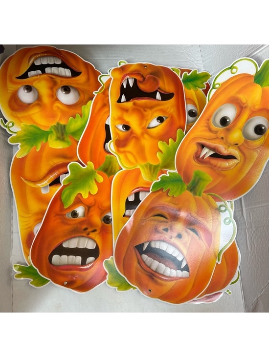 Vintage Other - Vintage Die Cut Jointed Jack O Lanterns 7’ Halloween Door Decor